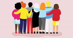 group of diverse students in colorful clothing